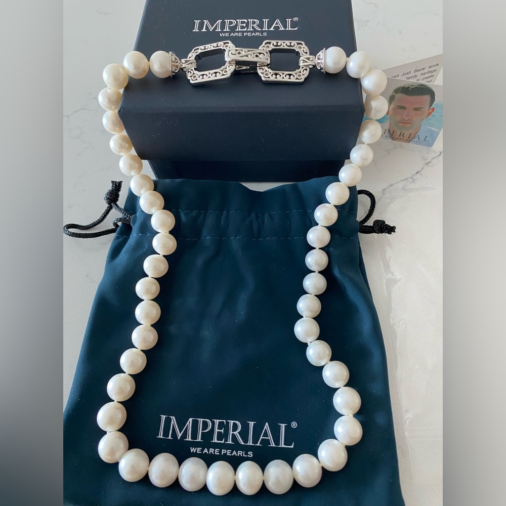 Imperial White Pearl/Diamond Necklace